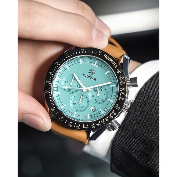 ⚡Watches for Men Analog Quartz Chronograph 30M Waterproof Luminous Elegant Gift - Picture 8 of 10